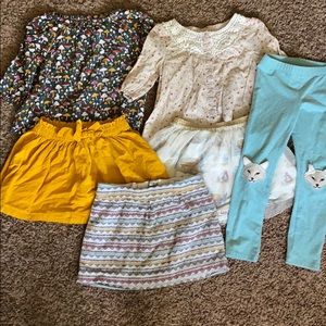 Genuine Kids Oshkosh 4T Tops Skirts Leggings Lot